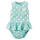 カーターズ Carter's ロンパース 水玉 袖なし 綿100% Polka Dot Ruffle Sunsuit 12M (72-78cm)