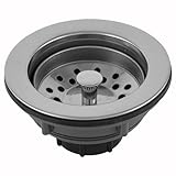 Keeney 250ss Sink Strainer with固定支柱バスケット、プラスチックボディwithステンレススチールリム、ステンレススチール
