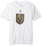 NHLラスベガスGolden Knights Boys Primaryロゴパフォーマンス半袖Tシャツ、ホワイト、M ( 10 – 12 )