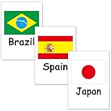 フラッシュカード 【国旗】■ハガキ ラミネート加工■ 英語カード.com Flashcards, English word cards (National flags) ■Postcard size, laminated■