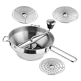 Hoement 1 セット ステンレススターラー アップルソースミル ハンドジューサー フードプレスストレーナー ポータブルポテトクラッシャー 食品マッシャー器具 ポータブルジューサー ライサーハ