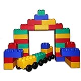 Kids Adventure Jumbo Blocks with Wheels Train Set 60-Piece [並行輸入品]