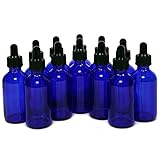 Pomcat1オンス（30ML）コバルトブルーラウンドガラスとガラスドロッパーアプリケーターボトル（6）