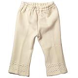 《H28年秋冬物》(日本製) Pample Mousse(パンプルムース) 裏起毛裾花柄レース付き長丈パンツ 90cm/IV NO.DP-63356