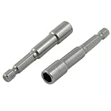 uxcell ヘックスビットソケット　スクリュードライバー・ドリル　7ｍｍの幅　グレー　金属製品　２個入り