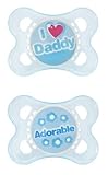 MAM Love & Affection Silicone Orthodontic Pacifier, 2+ Months I Love Daddy Boy by Sassy [並行輸入品]