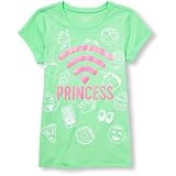 ザ・チルドレンズプレイス THE CHILDREN'S PLACE/ ショートスリーブグリッターWifi絵文字グラフィックティ リビットグリーン トップス半袖Tシャツ 10～12歳【並行輸入】