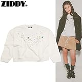 Ziddy(ジディー) 裏毛「スタッズ付き」長袖ハイネックトレーナー・オフ 【1603】【C】 F(フリーサイズ) オフ(01)