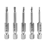 5ピース/セット磁気三角形ヘッドドライバービットs2鋼1/4六角シャンク50ミリメートル