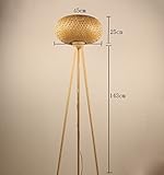 フロアランプ、バンブーランプシェードリビングルームベッドルーム3フィートモダンシンプルスタディランプとランタンオリジナルの竹色
