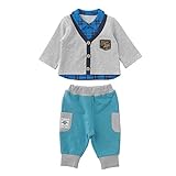 (チャックル) chuckle *ボンシュシュ*重ね着風シャツ&ズボンセット【16AW】 ブルー 80cm P3117-80-31