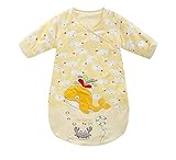 0-6ヶ月、[クジラとカニ]赤ちゃんの春/秋の寝袋、黄色
