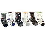 男の子 キッズ ソックス 6足セット 約1歳から3歳 くるま柄
