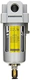 PneumaticPlus SAF3000M-N03BD Compressed Air Particulate Filter, 3/8" Pipe Size, NPT-Auto Drain, Poly