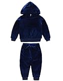 Candykids 子供服 女の子 ジャージ トップス パンツ 上下 セットアップ キッズ ガールズ スウェット パーカー 長袖 ダンス スポーツ (110cm, ブルー)