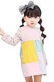 (スーパーモダン)Super Modern子供服 ベビー服　ワンピース 女の子 ドレス コットン生地 キッズ服 子供衣装 快適 長袖 ガールズワンピース 潮流 丸首 春/夏/秋 ドッキング 2色 ブル