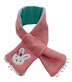 ベビー用 子供用 うさぎ クマ ワンポイント マフラー 男女兼用 全４色 ピンク