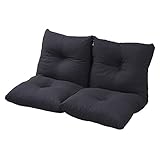 JKプラン 国産（日本製）ジャンボラブソファ シングル２個になるリクライニングラブソファー ブラック ZSS-0001-BK