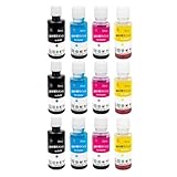 詰め替えインクキャノン用互換インクボトルPGBKCMY各3本4色12本セット 補充用詰替えインクカートリッジBC-340/341 BC-360/361 BC-310/311 BC-345/346 BC-365/366 BC-385/386 XKI-N10N11XL XKI-N20N21 BCI-19上記シリーズ用の汎用充填インク