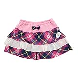【SiShuNon/シシュノン】チェックシフォン3段キュロット ベビー キッズ チェック シフォン 3段 キュロット 95 5 ピンク