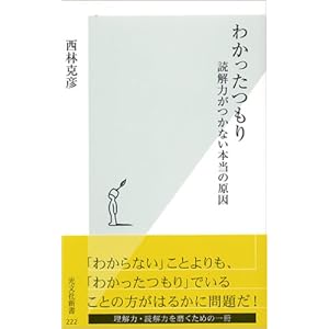 わかったつもり 読解力がつかない本当の原因 (光文社新書)