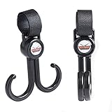 Stroller Hook, KidLuf (TM) Stroller Hook with 2 Rotating Hooks Hook Design - With One-Year Limited W