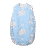 Domybest　スリーパー ベビー 6重ガーゼ　パジャマ　寝袋　柔らかい 綿　子供 赤ちゃん　冷房 通気性 寝冷え防止　出産祝い 8色選べる (B)