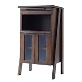 天然木アルダー材 扉付電話台 ブラウン 5006