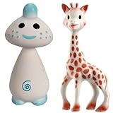 Vullie Sophie Giraffe and Chan Blue - Natural Rubber and Food Paint Details Set of 2 by Vulli