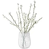 G1057-23-862 COTTON VASE WHITE H23cm TLA2196
