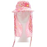 サンハットベビーボーイズ/ガールズ幼児用UPF 50 +紫外線対策Kids Neck & Faceフラップキャップビーチ カラー: ピンク