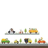 Witkey Cartoon Animals Cars Wall Stickers Home Decals for kids Room Children Boy Bedroom Decor Windo