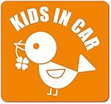 imoninn KIDS in car ステッカー　【マグネットタイプ】　No.02　コトリさん　（オレンジ色）
