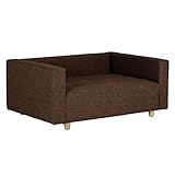 arne ベンチソファ ベンチ イス 背もたれ 肘掛け 片肘付き コーナーソファー Baggy DX-コの字 3×4 ファブリック ダークブラウン