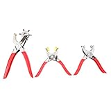 Demiawaking 穴あけパンチ 革工具 DIY工具 ハトメパンチ レザークラフト 革細工 レザーツール 両面ハトメパンチ 回転式穴あけパンチ ハトメ付き 128個セット