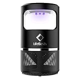 LifeBasis UV光源吸引式捕虫器 蚊取り器 虫除け 殺虫器 虫退治 害虫駆除 静音 省エネ 環境に優しい 屋外 ブラック 一年保証付き