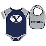 幼児BYU CougarsグレーRoll Out Onesieとよだれかけセット 3/6 グレー