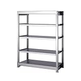 ステンレスラック 中量300タイプ 幅120×奥行45×高さ180cm 5段 ステンレスSUS-304 300kg/段