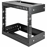 StarTech.com 19インチ サーバーラック／8U／2ポスト／壁掛けタイプ／取付奥行30cm - 50cm／オープンフレームラック RK812WALLOA