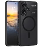 DUEDUE Redmi Note 13 Pro+ 5G ケース マグネット搭載 Redmi Note 13 Pro Plus 5G ケース ブラック マグネット式カーマウント対応 スマホケース レンズ保護 指紋防止 一体型 薄型 TPUケース 耐衝撃