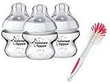 Tommee Tippee Closer To Nature Bottle 3 Pack with Bottle Brush, 5 Ounce by Tommee Tippee [並行輸入品]