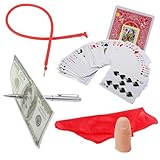 SALUDABLE マジック トランプ ペン ハンカチ ロープ 消える 貫通 近景 手品 4点セット