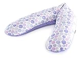 The Original Theraline Maternity & Nursing Pillow with Removable Zippered Cover, Purple Water Dots b