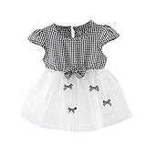 プリンセスドレスガールズ用、balakie Bowラティスグリッド糸印刷ノースリーブドレス 24M マルチカラー BK-15989