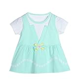 Domybest子供服 ドレス 可愛い ワンピース カジュアル 半袖 ショットドレス 女の子フォーマル キッズ ベビー 普段着 通園 通学 (100( 3-4歳), 緑)