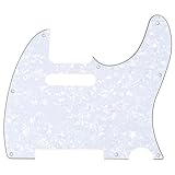 Musiclily 8穴 TL テレキャスターピックガードFender USA/メキシコスタンダードTeleエレキギター用、ホワイトパール4P