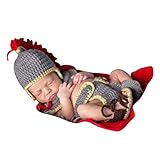 hibote 写真　プロップ新生児の赤ちゃんの少女かぎ針編みのニットコスチューム服のキャップギフトセット