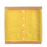 RaiFu 学習　おもちゃ　キッズ　木製　モンテッソー　リおもちゃ　幼児　実用的　　ライフ　スタイル　ボタン　教育用　学習器具　用　ドレッシング　ツール ボタン付きドレッシング（黄色）