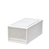 天馬 収納ボックス フィッツケース クローゼット 幅30×奥行53×高さ23cm 収納ケース たわみにくい 衣装ケース 日本製 再生材配合 サステナブル 【色 ホワイトクリア】 【53-30M】