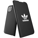 アディダス iPhone13ケース 手帳型 トレフォイル FW21 デザイン ブラック [adidas iPhone 13 カバー black/white BASIC Booklet]